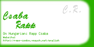 csaba rapp business card